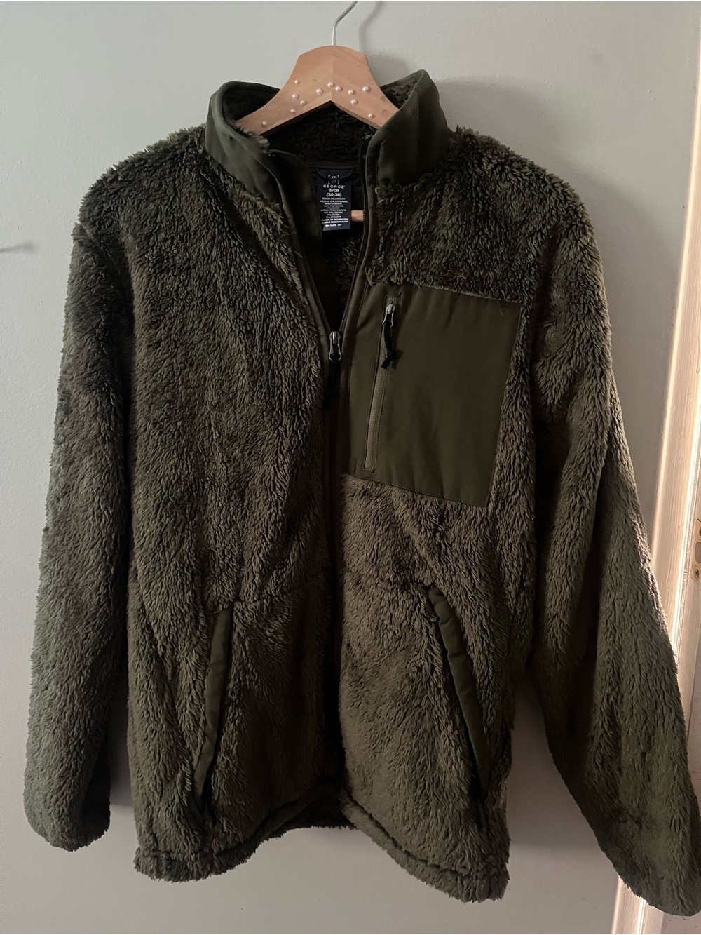 George Olive Green Plush Puffer Jacket